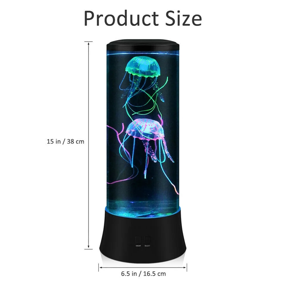 15" Jellyfish Lamp, LED Fantasy Jelly Fish Light, 7 Color Setting Jellyfish Tank Table Lamp