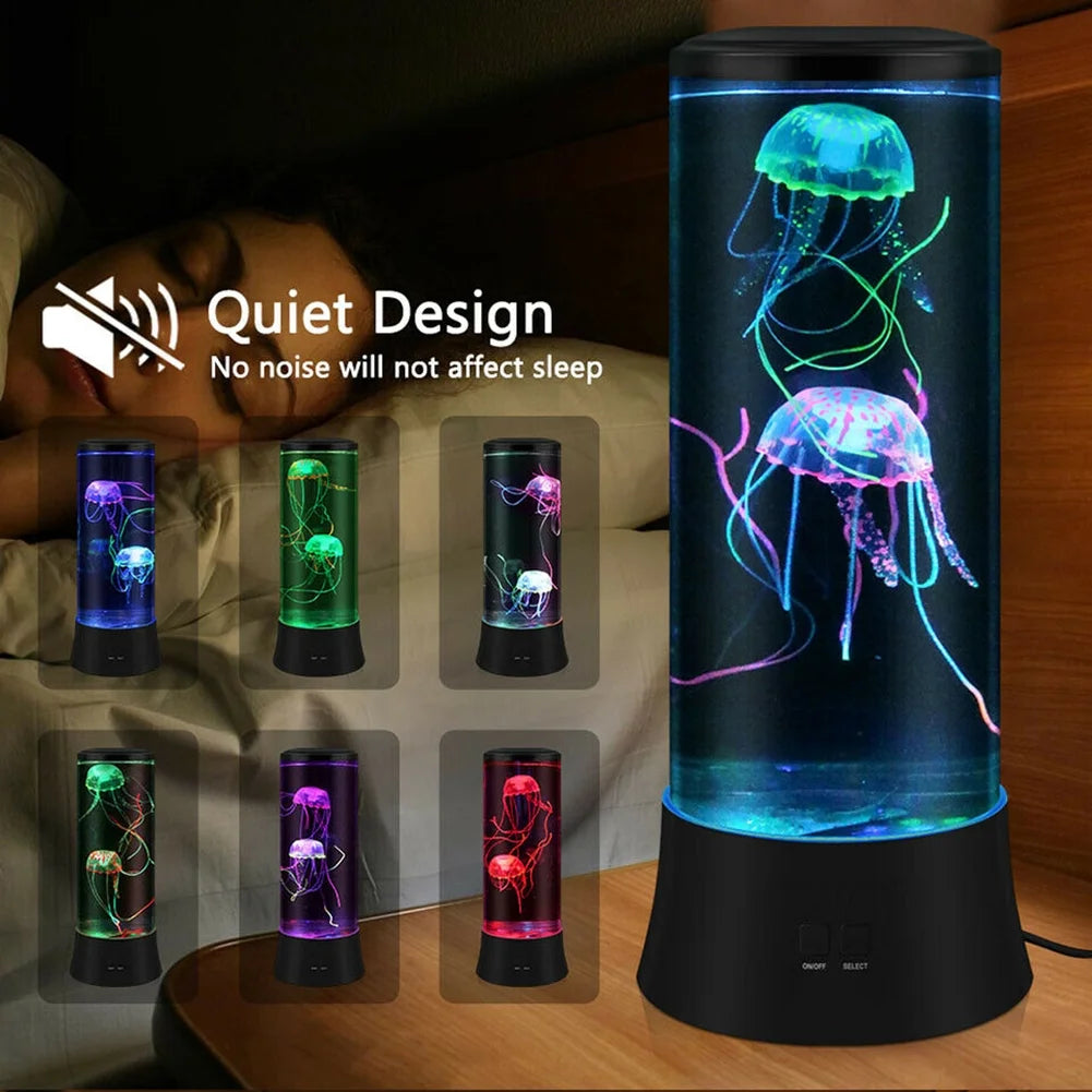 15" Jellyfish Lamp, LED Fantasy Jelly Fish Light, 7 Color Setting Jellyfish Tank Table Lamp
